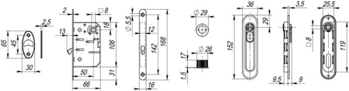 Набор для раздвижных дверей SH.LD152.KIT011-BK (SH011-BK) AB-7 бронза